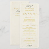 Swash Font Gold Calligraphy Writing Rustic Wedding Menu (Voorkant / Achterkant)