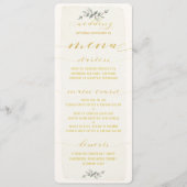 Swash Font Gold Calligraphy Writing Rustic Wedding Menu (Voorkant)