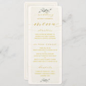 Swash Font Gold Calligraphy Writing Rustic Wedding Menu (Voorkant / Achterkant)
