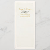 Swash Font Gold Calligraphy Writing Rustic Wedding Menu (Achterkant)