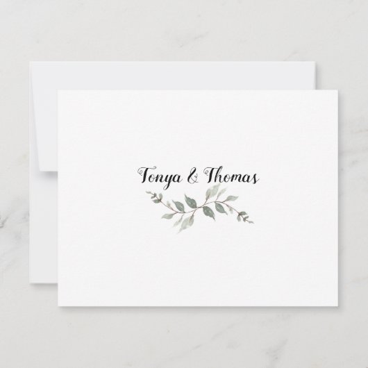 Swash Font Kalligrafie Bruiloft Dank u Kaart (Achterkant)