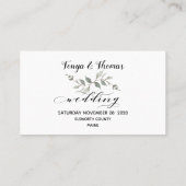 Swash Font Kalligrafie Bruiloft Online RSVP-kaart Visitekaartje (Achterkant)