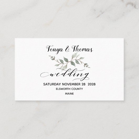 Swash Font Kalligrafie Bruiloft Online RSVP-kaart Visitekaartje (Achterkant)