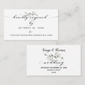 Swash Font Kalligrafie Bruiloft Online RSVP-kaart Visitekaartje (Voorkant / Achterkant)