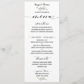 Swash Font Kalligrafie Zwart Wit Bruiloft Bar Menu (Voorkant)