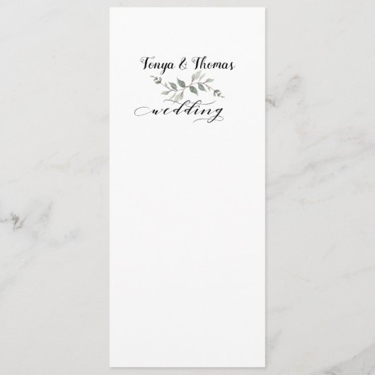 Swash Font Kalligrafie Zwart Wit Bruiloft Bar Menu (Achterkant)