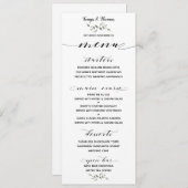 Swash Font Kalligrafie Zwart Wit Bruiloft Bar Menu (Voorkant / Achterkant)