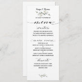 Swash Font Kalligrafie Zwart Wit Bruiloft Classic Menu (Voorkant / Achterkant)