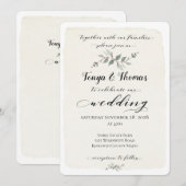 Swash Font Writing Calligraphy Rustic Wedding Kaart (Voorkant / Achterkant)