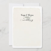 Swash Font Writing Calligraphy Rustic Wedding Kaart (Achterkant)