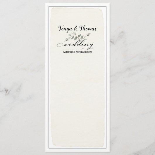 Swash Font Writing Calligraphy Rustic Wedding Menu (Achterkant)