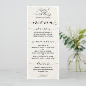 Swash Font Writing Calligraphy Rustic Wedding Menu (Staand voorkant)