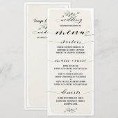 Swash Font Writing Calligraphy Rustic Wedding Menu (Voorkant / Achterkant)