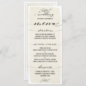 Swash Font Writing Calligraphy Rustic Wedding Menu (Voorkant / Achterkant)