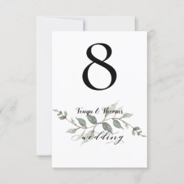 Swash Lettertype Calligrafie Huwelijk Tafel Nummer Kaart