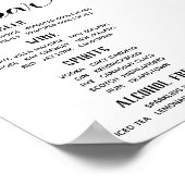 Swash Lettertype Calligrafie Klassiek Bar Menu Bor Poster (Hoek)