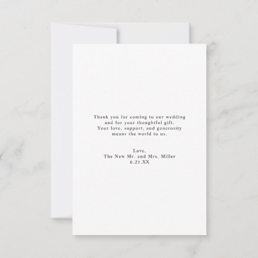 Swash Script Weddenschap Hartelijk dank Aankondiging (Achterkant)