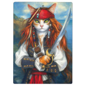 Swashbuckler Pirate Cat | Fantasy Character Art Klembord (Achterkant)