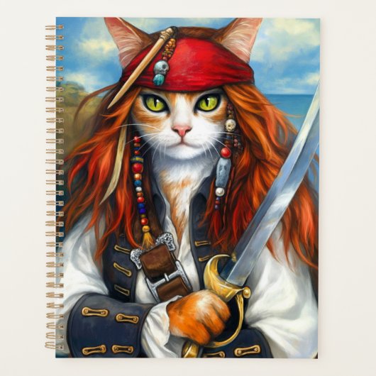 Swashbuckler Pirate Cat | Fantasy Character Art Planner (Voorkant)