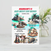 Swashbuckling piraat jongen meisje eiland schat sc kaart (Staand voorkant)