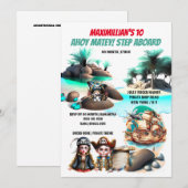 Swashbuckling piraat jongen meisje eiland schat sc kaart (Voorkant / Achterkant)