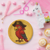 Swashbuckling Pirate Parrot Treasure Papieren Bordje (Feest)