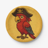Swashbuckling Pirate Parrot Treasure Papieren Bordje (Voorkant)