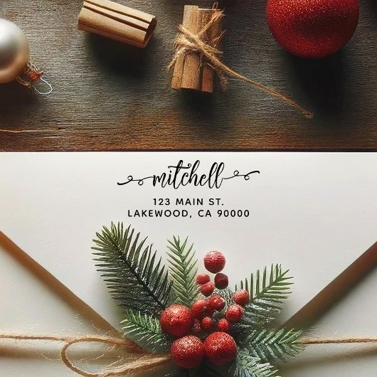 Swashe Script Schattige retouradres Zelfinktende Stempel