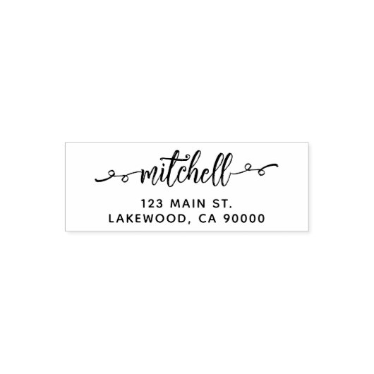 Swashe Script Schattige retouradres Zelfinktende Stempel (Design)