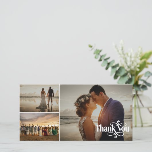 Swashy Retro Font 3 Trouwfoto's Bedankt (Staand voorkant)