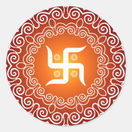 Swastika Decoratief Ontwerp Ronde Sticker