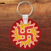 Swastika : Indiaas traditioneel symbool Sleutelhanger (Voorkant)