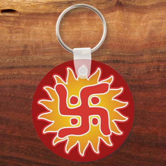 Swastika : Indiaas traditioneel symbool Sleutelhanger (Voorkant)