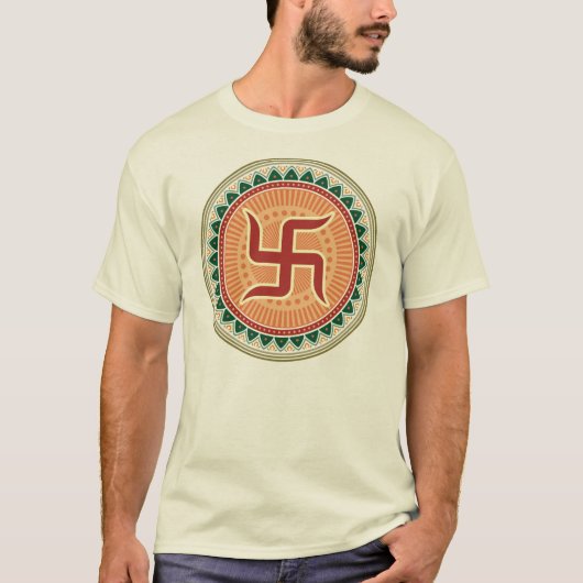 Swastika met de traditionele Indiase stijl Mandana T-shirt (Voorkant)