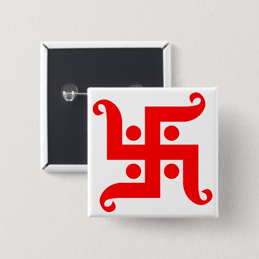 swastika vierkante button 5,1 cm (Voorkant /achterkant)