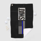 SWAT - dunne blauwe lijnvlag Golfhanddoek (Insitu)