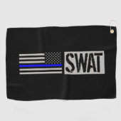 SWAT - dunne blauwe lijnvlag Golfhanddoek (Horizontaal)
