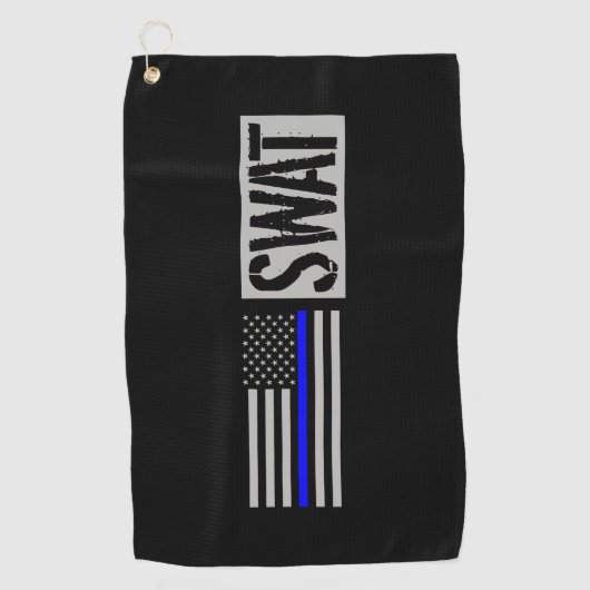 SWAT - dunne blauwe lijnvlag Golfhanddoek (Voorkant)