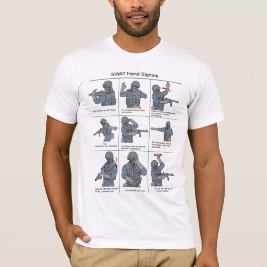 SWAT-handsignalen T-shirt (Voorkant)