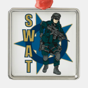 SWAT-politieagent Metalen Ornament