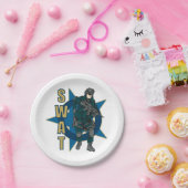 SWAT-politieagent Papieren Bordje (Feest)