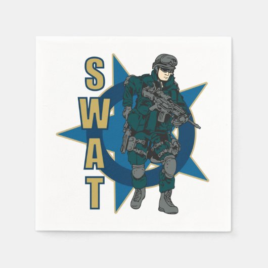 SWAT-politieagent Servetten (Voorkant)