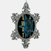 SWAT-politieagent Tin Sneeuwvlok Ornament (Links)