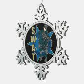 SWAT-politieagent Tin Sneeuwvlok Ornament (Rechts)