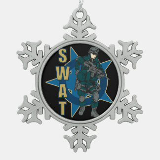 SWAT-politieagent Tin Sneeuwvlok Ornament