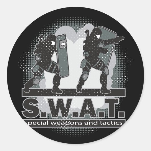 SWAT Team Entrance Ronde Sticker (Voorkant)