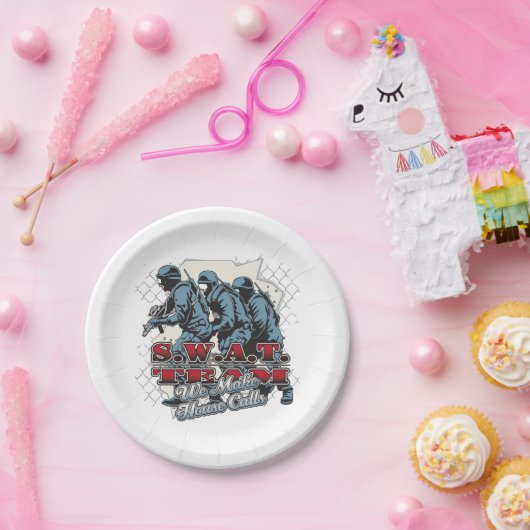 SWAT Team House Papieren Bordje (Feest)