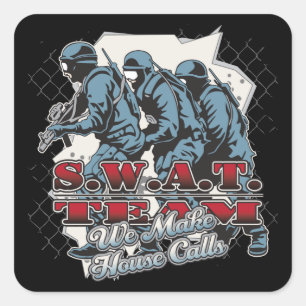 SWAT Team House Vierkante Sticker