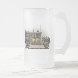 SWAT Team Hummer Frosted Glass Mok