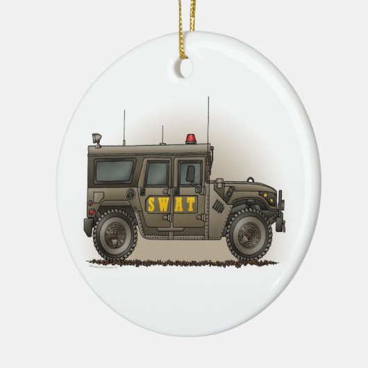 SWAT Team Hummer Police Car Ornament (Links)